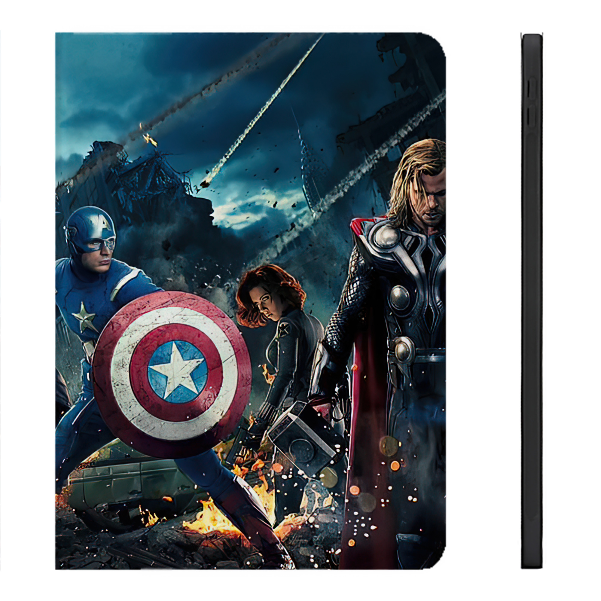 （画像用） アベンジャーズ The Avengers IPadケース ペンホルダー付き ブックスタイルデザイン